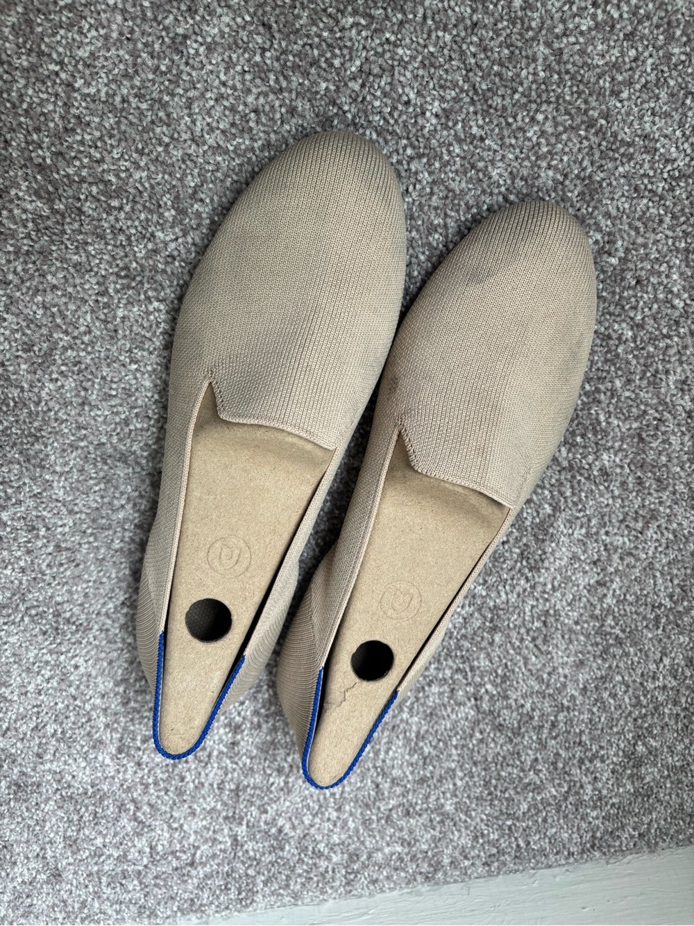 Rothy’s Slip-On Knit Loafers in Beige